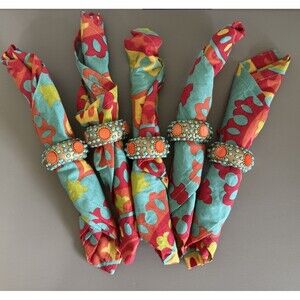 Pier 1 Imports Cloth Table Fiesta Napkins Set Of 5 20x20” Stand Out Suzani